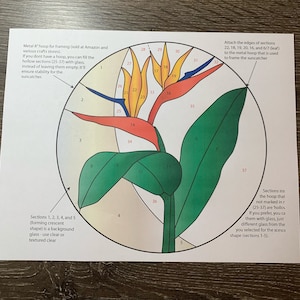 Digital (PDF) Stained glass pattern - Bird of Paradise Plant (Version 2)