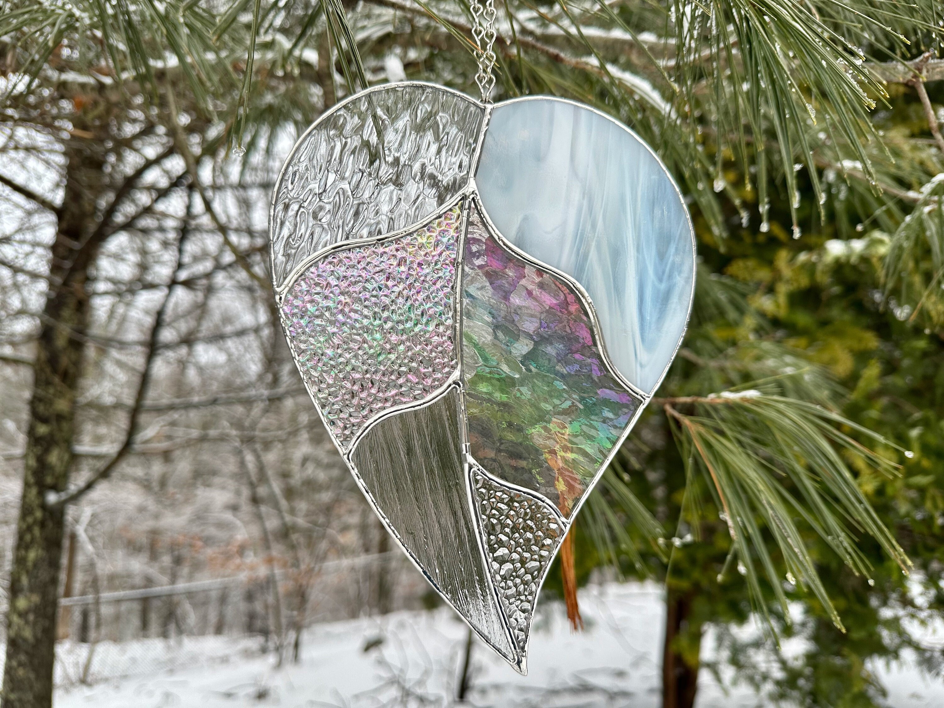 Clear Stained Glass Leaf - Etsy