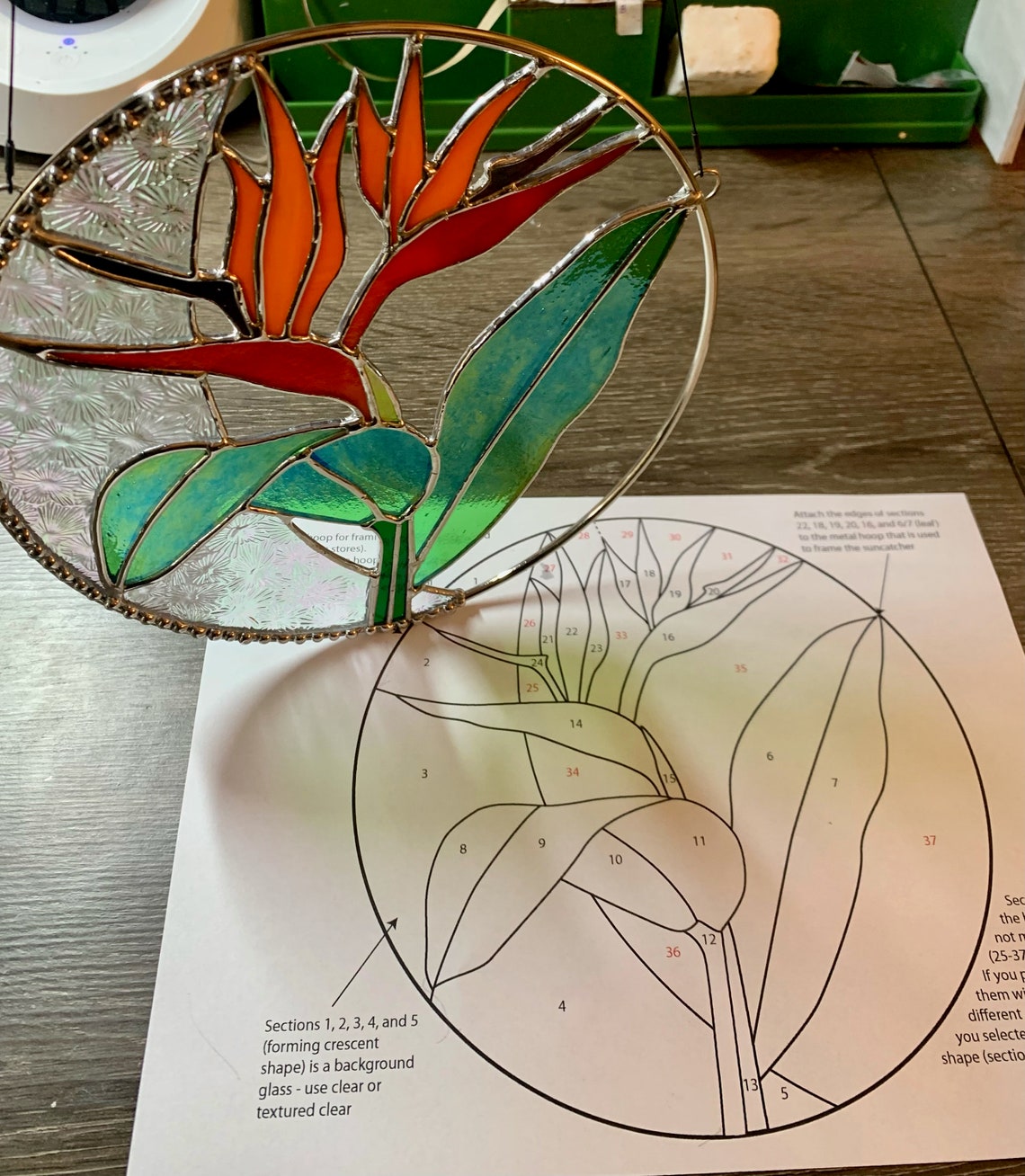 Digital PDF Stained Glass Pattern Bird of Paradise Plant - Etsy