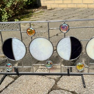 Digital (PDF) Stained Glass Pattern - Five Moon Phases With Abstract ...