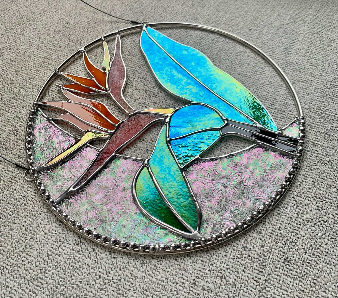 Digital PDF Stained Glass Pattern Bird of Paradise Plant - Etsy