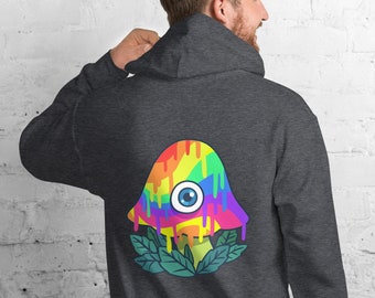 Psychedelische Pilze Unisex Hoodie, beidseitiger Druck