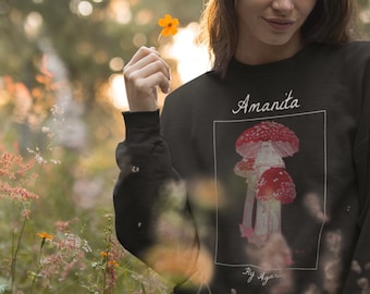 Amanita muscaria Pilz Unisex Sweatshirt, Fliegenpilz