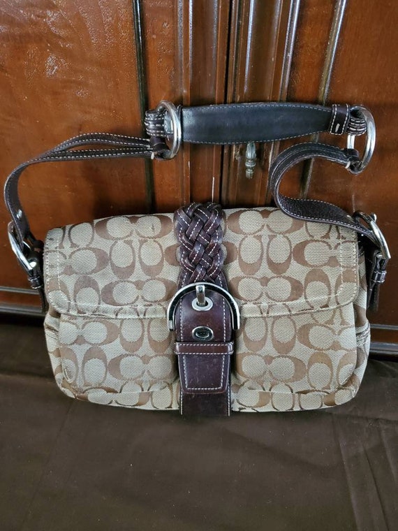 Coach tan and brown shoulder bag