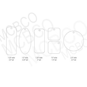 Keychain Template pack SVG laser cut file - for acrylic, wood and more