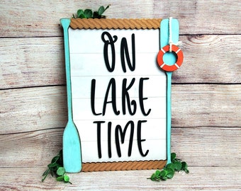 On Lake Time Sign SVG file tagliato al laser - download digitale