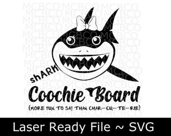 Cute Shark Coochie Board svg / Charcuterie Board svg file / Glowforge svg files / Laser svg files / cute svgs