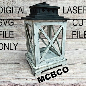 Farmhouse Style Lantern Decor SVG Laser file - Digital download laser cut file