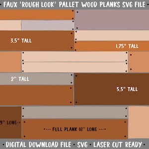 Pallet Wood Planks svg archivo de corte láser - falso pallet wood svg - archivo de corte glowforge - pallet wood project svg - barnwood svg - farmhouse svg