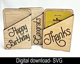 File SVG del titolare della carta regalo - download digitale - congratulazioni - buon compleanno - grazie