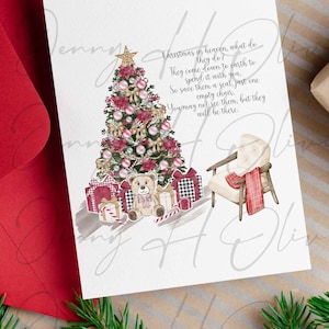 Cartolina di Natale, Ornamento di memoria, Salva una sedia Poesia, Regalo di memoria, In memoria di, PNG di Natale, File PNG, Tazza, Regalo per la persona amata