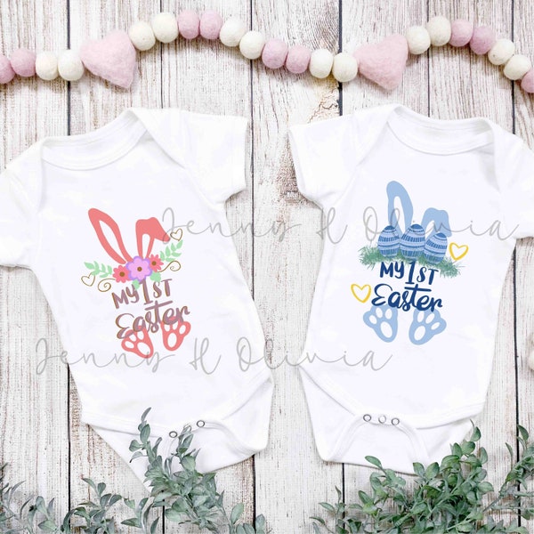Baby First Easter, Boy First Eater, Girl First Easter, Easter Bunny, Pink, Blue, PNG, Digital Download, Sublimation, Custom Gift,