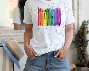 Rainbow Love Pride PNG, LGBTQ+ sublimatieontwerp (digitale download)