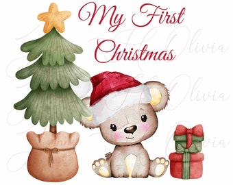 Baby's First Christmas Ornament, Transparent Holiday Decor (Digital Download)