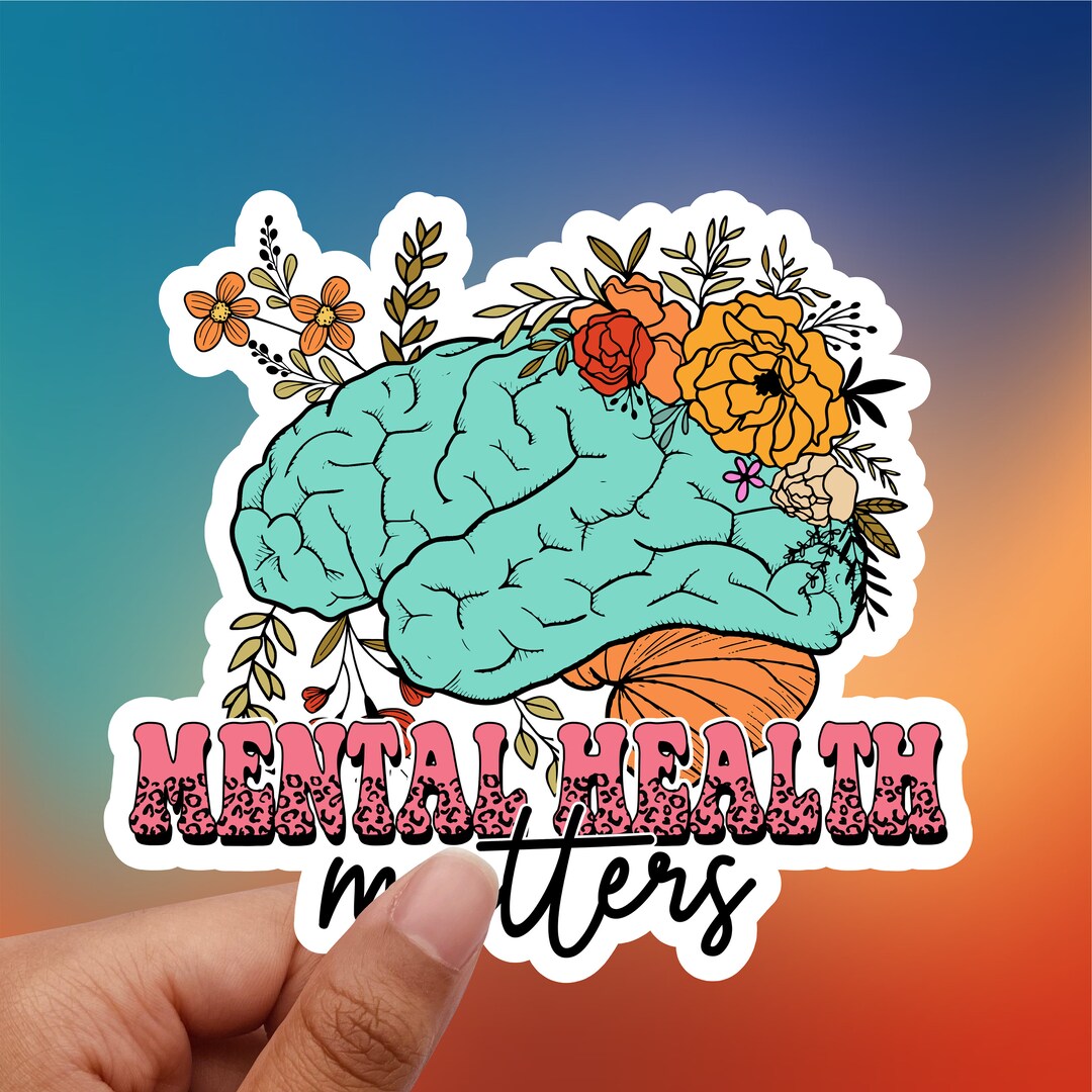 Mental Health Matters, 3" Sticker for Water Bottles, Laptops, Windows ...
