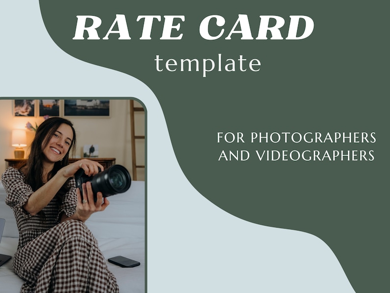 Content Creation Rate Card Template Photographer Videographer Content