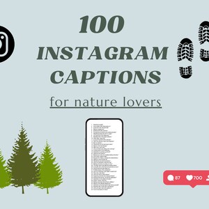 Instagram Captions for Nature Lovers | Instagram Marketing | Pre-written captions for social media | Template