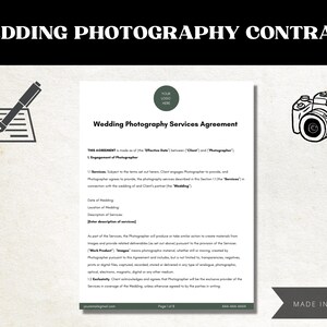 Wedding Photography Contract Template