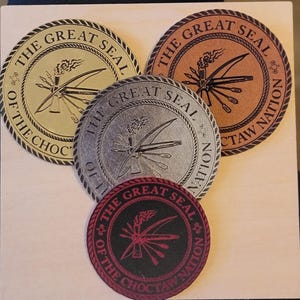 Choctaw Nation Seal Leatherette Patches – Laser Engraved & Cut