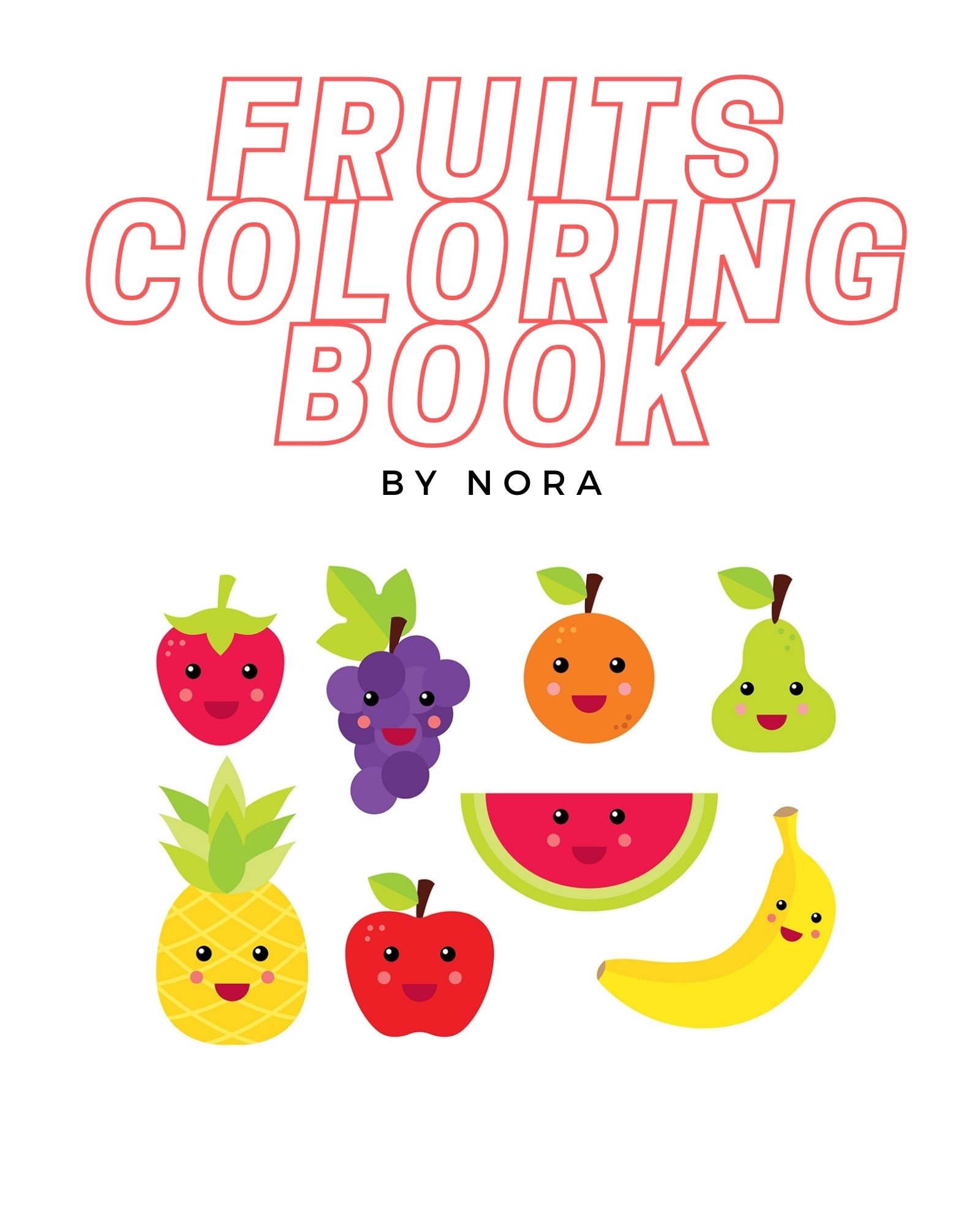 Fruits Coloring Book Printable PDF Etsy UK