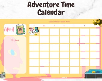 Adventure Time Calendar for Any Year (Digital/Printable)