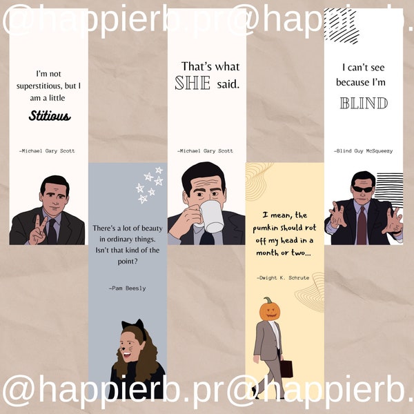 The Office Inspired Bookmarks Digital Printable Bookmarks | Digital Bookmark | Instant Download