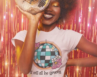 It Will All Be Groovy T-Shirt, Retro-Shirt, 70s T-Shirt, Groovy T-Shirt, Hippie T-Shirt, Disco-Shirt, Flowers T-Shirt, Unisex t-shirt