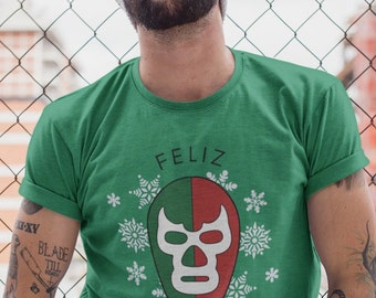 Feliz Navidad T-Shirt, Luchador T-Shirt, Lucha Libre T-Shirt, Christmas T-Shirt, Lucha T-Shirt, Camisa Mexicana Luchadores, Unisex T-Shirt