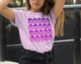 Multiple Lucha Violet T-Shirt, Lucha Libre T-Shirt, Luchador T-Shirt, Wrestling T-Shirt, Unisex t-shirt