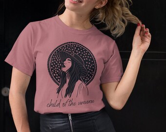 Kind van het Universum T-Shirt, Spirituele T-Shirt, Yoga T-Shirt, Maan T-Shirt, Boho T-Shirt, Hippie T-Shirt, KosmischE T-Shirt, Unisex T-Shirt