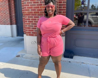 Women's Romper with Pockets | Rose Pink Romper | Romper/Jumpsuit