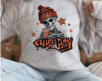 Bengals Who Dey PNG, Cheetah Print Distressed, Shirt Design (Digital Download)