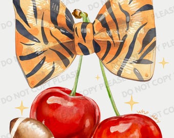 Bengals Cherries Watercolor Football PNG | Cincinnati Who Dey Artwork (Digital Download)