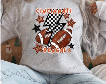 Cincinnati Bengals Football PNG | Graffiti Lightning Bolt (Digital Artwork)