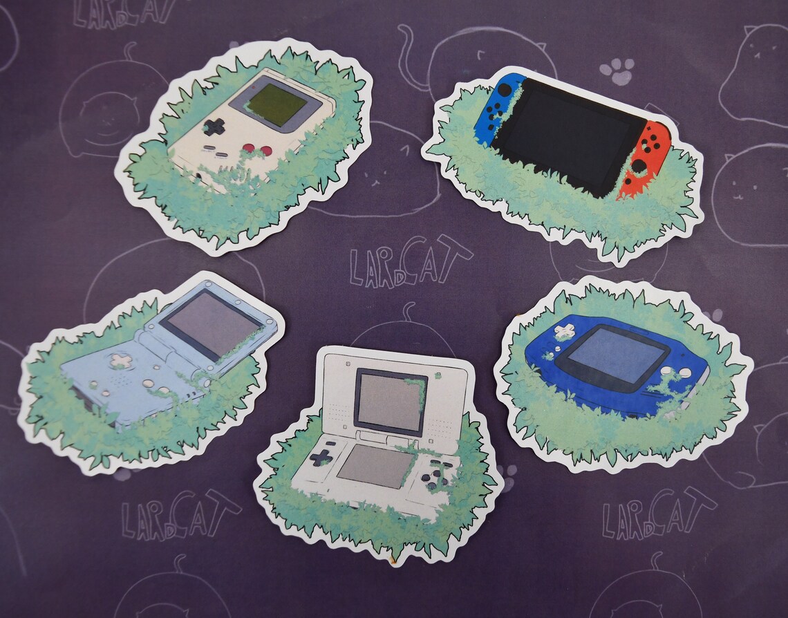 Gameboy Handheld Games Consoles Stickers Nature Bundle Etsy UK