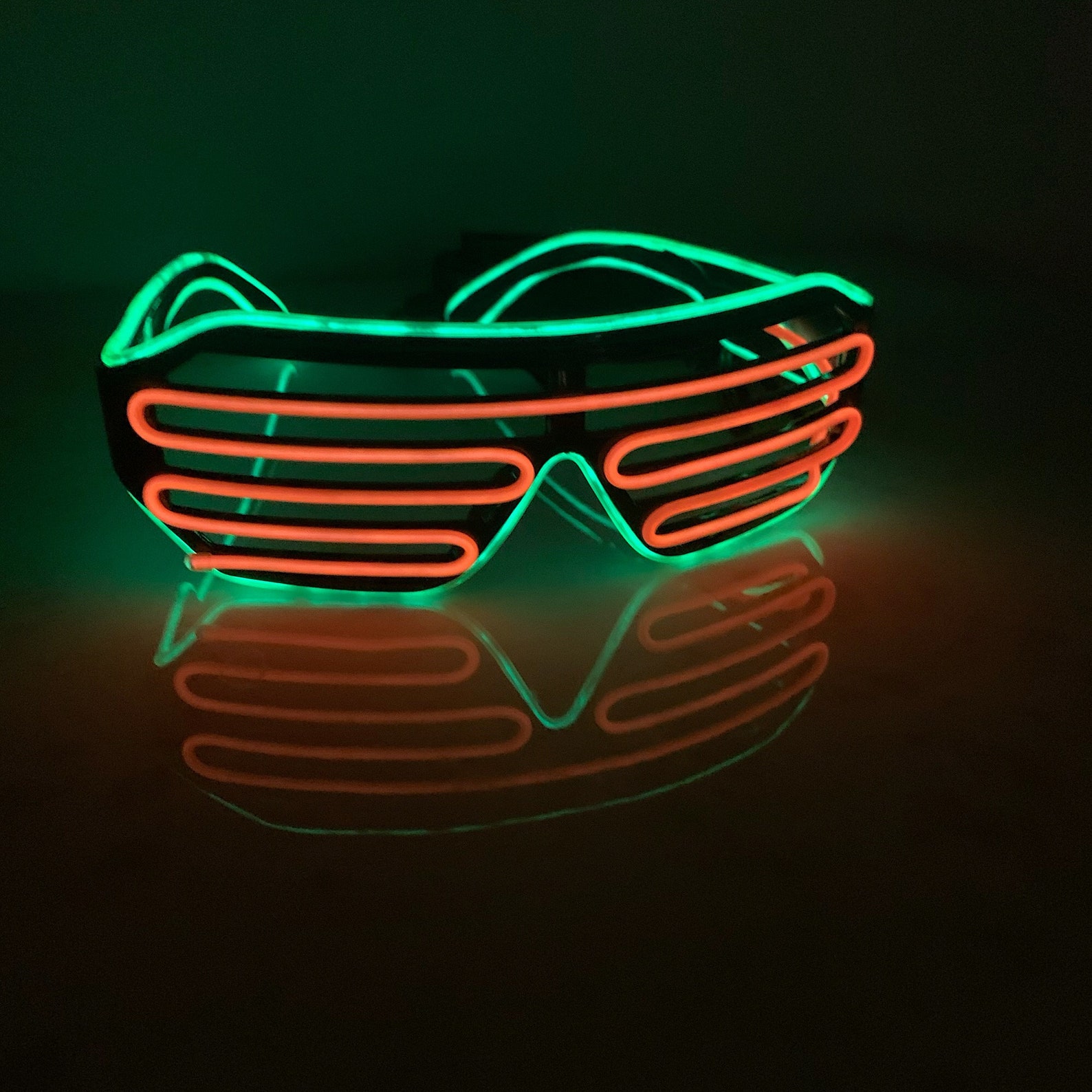 Glasses Green & Orange Neon LED Light Up Glasses Glow Party | Etsy