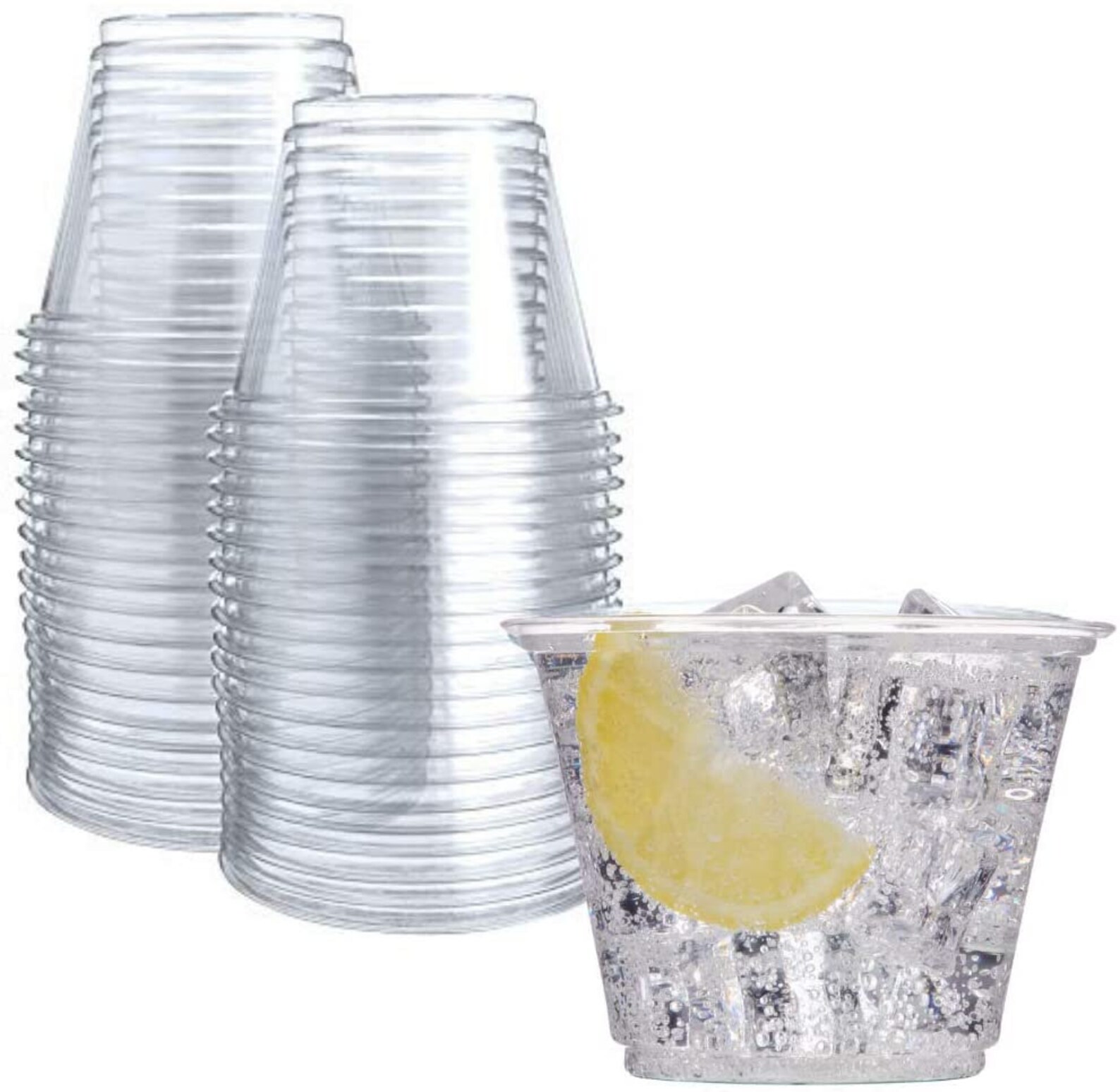 50 Clear Plastic Cups 9 Oz Plastic Transparent Disposable Cups Etsy