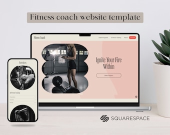 Fitness Coach Squarespace Template, Coach Squarespace Template, Squarespace version 7.1