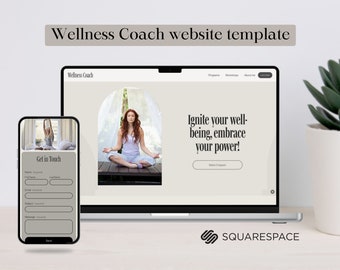 Modello di sito Web per allenatori di benessere Squarespace, modello di sito Web per allenatori, Squarespace 7.1