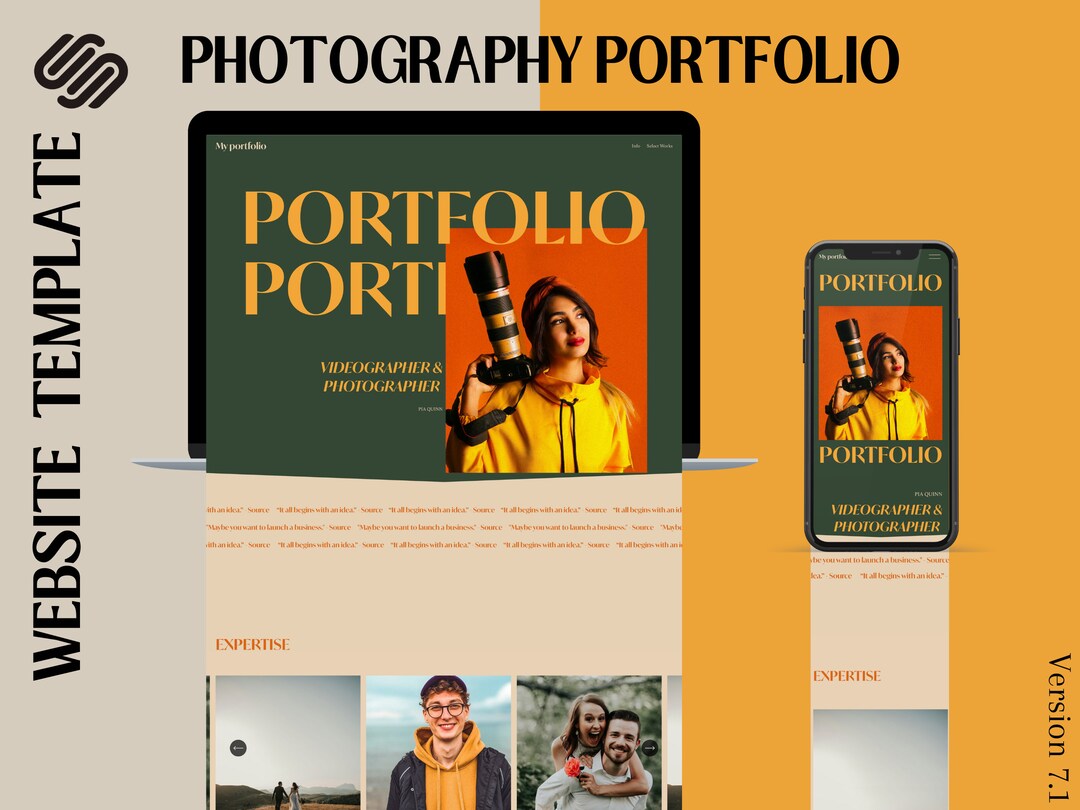 Retro Squarespace Photography Website Template Squarespace Etsy