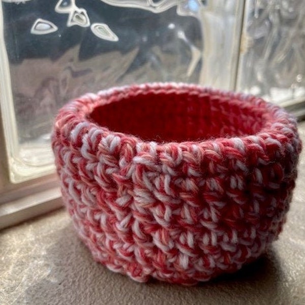 Crocheted wool basket