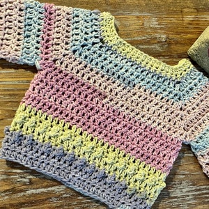 Pastel rainbow baby sweater