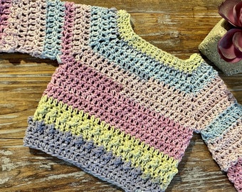 Pastel rainbow baby sweater