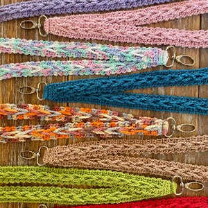 Boho Crocheted Lanyards in Cotton Fiber With Metal Lobster Clasp. Multicolored