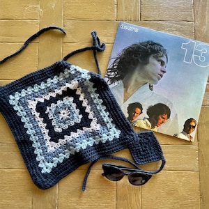 Granny square halter in blues