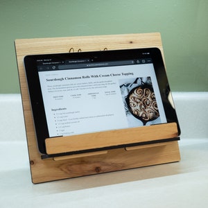 Wooden Cookbook Stand: Foldable Recipe & Tablet Holder