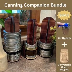 Mason Jar Rings and Lids Organizer Bundle, Canning Jar Lid Organizer, Canning Companion Bundle