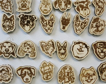 Dog Magnets - Dog Lover Magnets, Dog Refrigerator Magnets, Dog Gift Magnets, Dog WoodenMagnets