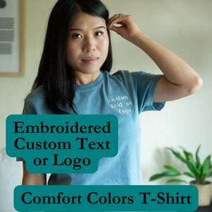 Camiseta de color cómodo bordada personalizada
