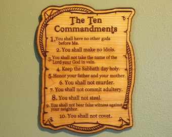 Ten Commandments, Christian wall decor, Vintage Church, Confirmation gift, Baptism gift, pastor appreciation gift